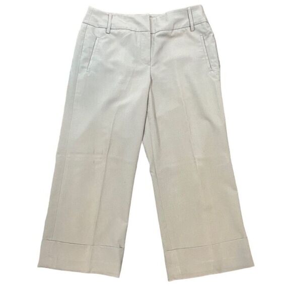 Sandro Sportswear Wide Leg Cropped Tummy Control Beige Pants Trousers Size 8 - Picture 1 of 13
